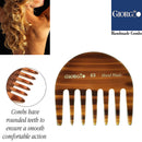 Giorgio G63 Small Travel Purse Hair Detangling Comb, Wide Teeth Pocket Comb for Thick Curly Wavy Hair. Hair Detangler Comb For Wet and Dry Everyday Care. Handmade of Cellulose, Saw-Cut Hand Polished GIORGIO
