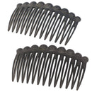 Camila Paris CP3034 French Hair Side Comb, 2 Pack Small Rounded, Gray Flexible Durable Cellulose Hair Combs, Strong Hold Hair Clips for Women, No Slip Styling Girls Hair Accessories Made in France Camila