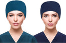 QBA Adjustable Working Cap with Button, Cotton Working Hat Sweatband, Elastic Bandage Tie Back Hats for Women & Men, One Size QBA