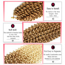 7 Packs Passion Twist Crochet Hair 18 Inch Water Wave Passion Twists Crochet Braiding Hair Synthetic Fiber Curly Long Bohemian Crochet Hair Extensions 22 Strands/pack (