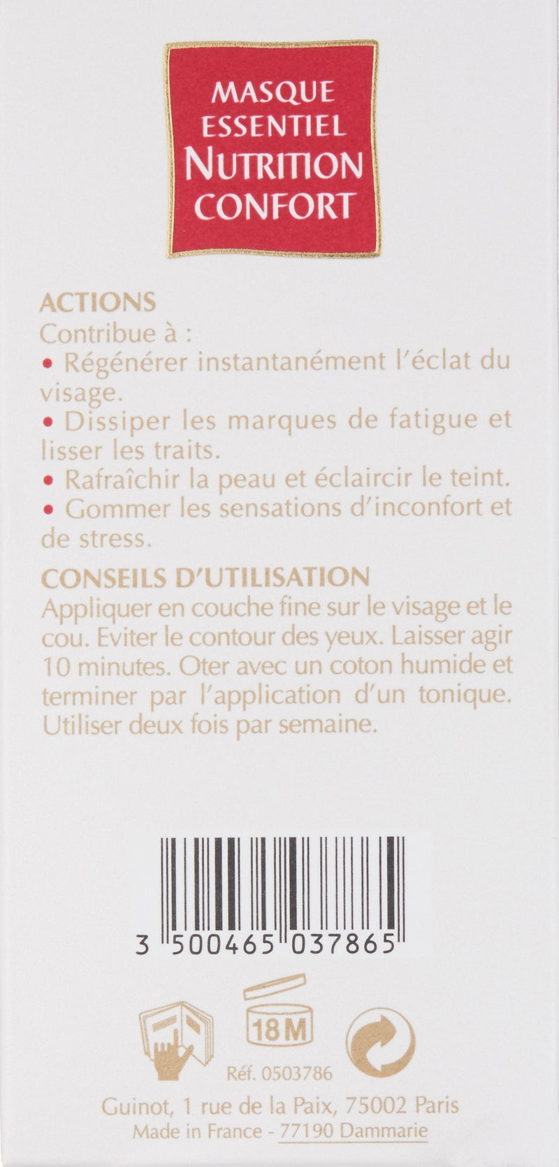Guinot Nutrition Confort Instant Comfort Mask, 1.7 oz Guinot
