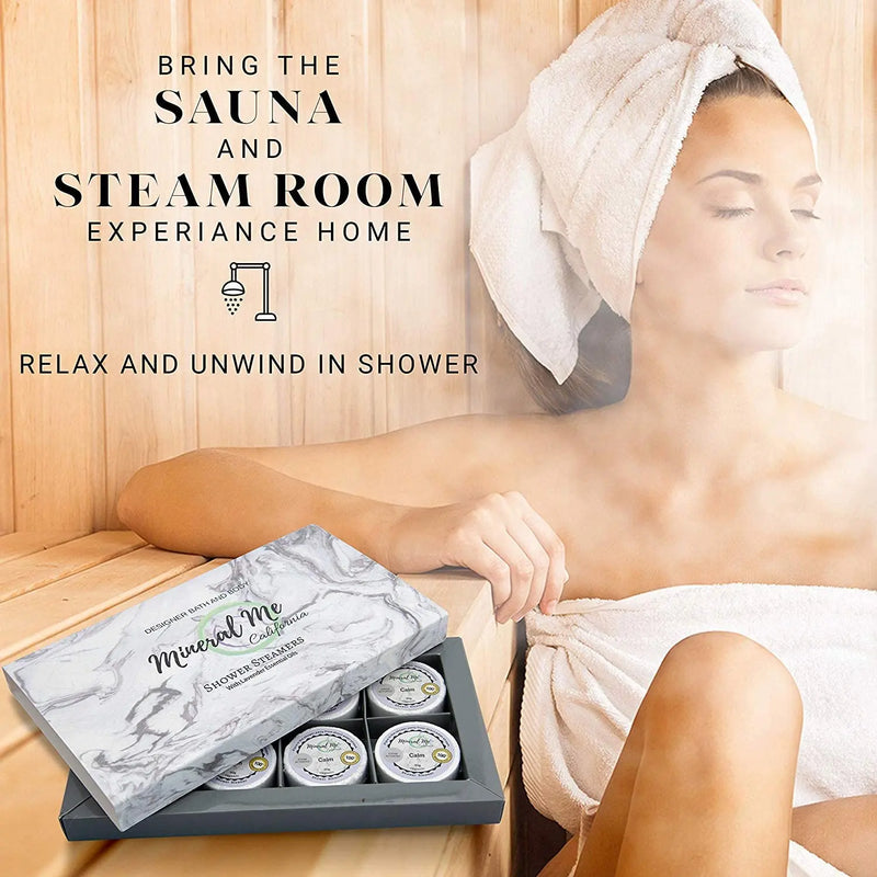 Shower Bombs Gift Set- 8 Aromatherapy Shower Steamer Vapor Tablets with Lavender Essential Oil for Vaporizing Spa Shower. Bath Bombs for Shower, Shower Melts - Stress Relief Gift for Men and Women Mineral Me California