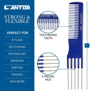Lift Teasing Comb and Hair Pick – 2 Pack Stainless Still Lifts - Chemical and Heat Resistant Detangler Comb – Anti Static Comb For All Hair Types – By Cantor Cantor