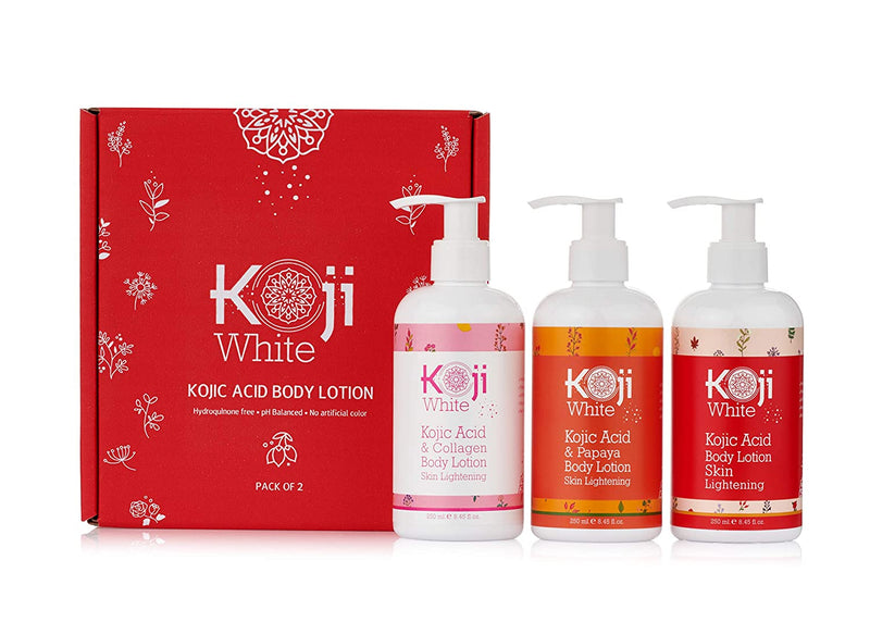 Koji White Kojic Acid & Collagen Body Lotion Skin Brightening - Women Gift Set (2 Pack) - for Moisturizer & Radiant Complexion, Uneven Skin Tone - 8.45 Fl Oz Bottle Koji White Store