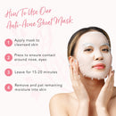 100% PURE Anti Acne Sheet Face Mask Clarifying Facial Skincare Detoxify & Calm Breakouts & Irritated Skin Soothing Anti-Inflammatory Botanical Boost & Deep Pore Cleanse for Women & Men - 1 Mask 100% PURE