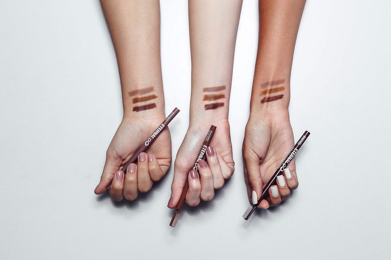 Eternal Automatic Water Resistant Eyebrow Liner with Shaping Comb – Long Lasting, Professional and High Precision Brow Definer with No Sharpening, Retractable Twist Up Mechanism (Light Brown) Eternal