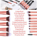 BS-MALL Stand Up Makeup Brushes Premium Synthetic Foundation Powder Concealers Eye Shadows Makeup 14 Pcs Brush Set, Rose Golden BS-MALL
