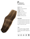 Yamel Remy Clip in Hair Extensions Human Hair 7Pcs 16 Clips Real Human Hair Extensions clip Yamel