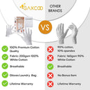Moisturizing Gloves OverNight Bedtime Cotton | Cosmetic Inspection Premium Cloth Quality | Eczema Dry Sensitive Irritated Skin Spa Therapy Secure Wristband Small Gaxcoo
