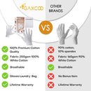 Moisturizing Gloves OverNight Bedtime Cotton | Cosmetic Inspection Premium Cloth Quality | Eczema Dry Sensitive Irritated Skin Spa Therapy Secure Wristband Small Gaxcoo