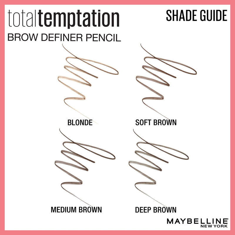 Maybelline Total Temptation Eyebrow Definer Pencil, Medium Brown, 1 Count Maybelline New York