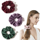 Scrunchies Hair Ties Silk Scrunchie for Girls Women Cute Hairties For Thick Curl Fine Hair No Crease Hair Accessories Soft Ropes Ponytail Holder No Hurt Your Hair (Burgundy Purple Pink Green) Ivyu