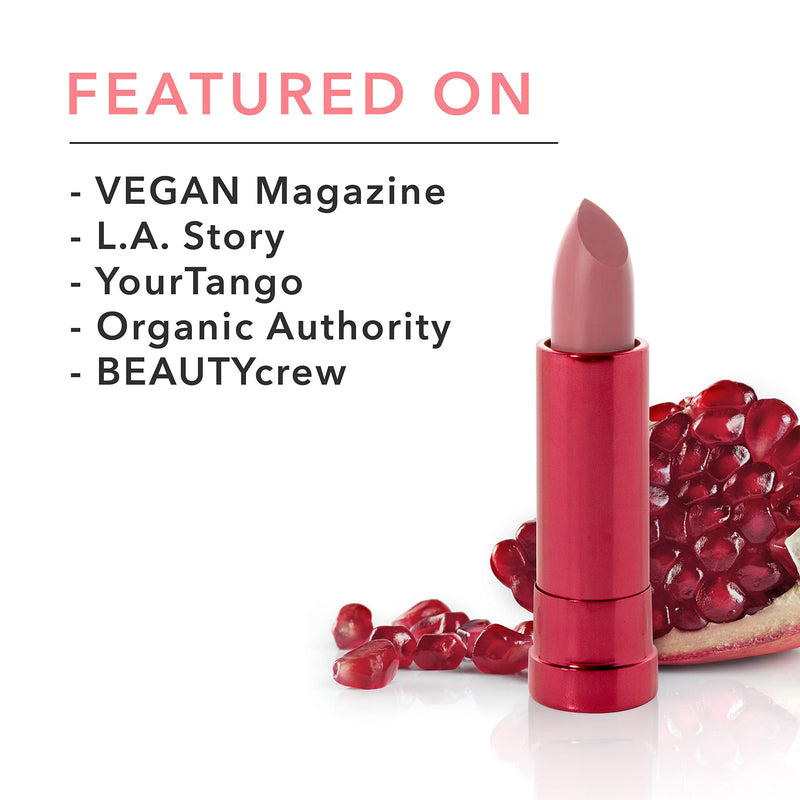 100% PURE Pomegranate Oil Anti-Aging Lipstick (Fruit Pigmented), Foxglove, Long Lasting, Satin Finish, Vibrant Color, Moisturizing Cocoa Butter (Berry Pink Mauve) - 0.15 oz 100% PURE