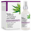 Glycolic Acid Toner 7% with Vitamin C - Pore Minimizer, Blackhead & Brightening Treatment - AHA Exfoliating Astringent - Skin Hydrating Glow Tonic for Face - Lactic Acid, Alpha Hydroxy Acid InstaNatural