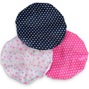 Shower Caps for Women 3 Pack in Different Designs - Large Opening for Short and Long Hair - Reusable Bath Hair Cap for Ladies, Men and Kids UB-STORE
