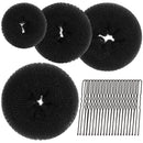 Teenitor Hair Donut, Hair Bun Maker, Black（Extra-large, Large, Medium and Small） Teenitor