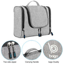 Bago Hanging Travel Toiletry Bag For Women and Men - Large Waterproof Bathroom Shower Bag - Multiple Compartments and Inner Organization (SnowGray) bago