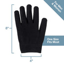 ZenToes Moisturizing Gloves with Gel Lining - Dry Hands Treatment - 1 Pair Hydrating Cracked Hand Healing Gloves - Repair Rough, Chapped Skin Overnight (Cotton Black) ZenToes