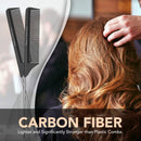 Professional 8.8 Inch Tail Comb - Black Carbon Fiber And Stainless Steel Pintail - Anti Static And Heat Resistant Teasing Comb - Lightweight Tail Comb For All Hair Types Bardeau Essentials