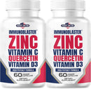 (2 Pack) Zinc Quercetin Vitamin C 800 mg with Vitamin D3 Antioxidant Immune Support High Potency Quercetin Zinc Supplement for Men and Women - Gluten, Soy, & Dairy Free - 120 Count (Twin Pack) Infinity Warehouse