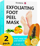 Foot Peel Mask - Dermatologically Tested - 2 Pack (Pairs) Exfoliating Foot Mask - Makes Feet Baby Soft by Peeling away Calluses & Dead Skin Remover by SUNATORIA - Updated Formula (Aloe Vera) SUNATORIA