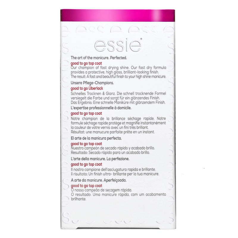 essie Good to Go Top Coat, Fast Dry + Shine Nail Polish, 0.46 Ounces (Packaging May Vary) essie