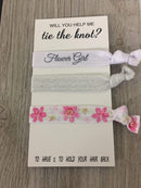 Flower Girl Gift, Flower Girl Hair Ties, Bridesmaid Jewelry Accessory - Gift for Flower Girls Infinity Collection