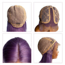 Bob Wigs Straight Human Hair T-Part Lace Front Wigs Pre Plucked Hairline with Baby Hair Slightly Bleach Knots Brazilian Virgin Remy Hair Wigs Short Bob Lilac 12" 180% Density for Women(can be Restyle) Ubetta Store