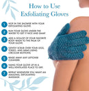 Exfoliating Bath Gloves for Shower - (2 Pairs, 4 Gloves) Medium Exfoliation, Body Scrub Shower Scrubber, Shower Exfoliating Gloves for Women & Men, Loofah Shower Glove Beauty by Earth Store
