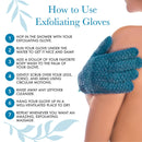 Exfoliating Bath Gloves for Shower - (2 Pairs, 4 Gloves) Medium Exfoliation, Body Scrub Shower Scrubber, Shower Exfoliating Gloves for Women & Men, Loofah Shower Glove Beauty by Earth