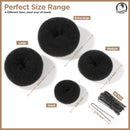Teenitor Hair Donut, Hair Bun Maker, Black（Extra-large, Large, Medium and Small） Teenitor