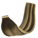 GOO GOO 14 Inch Tape in Hair Extensions Ombre Chocolate Brown to Honey Blonde 20pcs 50g Remy Hair Extensions Human Hair Balayage Natural Real Hair Extensions for Women GOO GOO Store