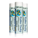 Rubber Ducky - Kid's SPF 44 Lip Balm - Moisturizing Vitamin E Sunscreen For Lips - All Season Broad Spectrum UV Protection - Waterproof 80 Mins -NO-OX Protectant - Clear - Vanilla (3 Packs) Rubber Ducky