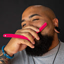Barber Straight Razor - Stainless Steel Straight Edge Razor with 10 Derby Premium Blades (Pink) GRAVITY RAZORS Store