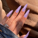 MISUD Extra Long False Nails Pure White Glossy Pointed Claw Full Cover Flake Nails Press-on Acrylic Nail Tips for Party and Prom(Purple) MISUD Store