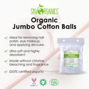 Cotton Balls Organic by Sky Organics (60 ct.) Fragrance & Chlorine-Free Cotton Balls, 100% Biodegradable Jumbo Absorbent Jumbo Cotton Balls, Cruelty-Free Cotton for Nail & Make-up Removal Sky Organics