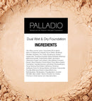 Palladio Dual Wet and Dry Foundation with sponge and Mirror, Squalane Infused, Apply Wet for Maximum Coverage or Dry for Light Finishing and Touchup, Minimize Fine Lines, All day Wear, Tawny Palladio