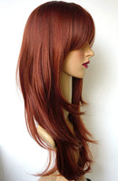 Red Long Layered Shoulder Length wig Synthetic Hair Fiber Wig for White Women (8m350s) wigbuy