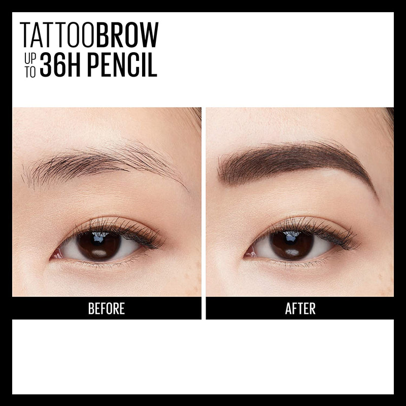 Maybelline TattooStudio Waterproof Eyebrow Pencil, 255 SOFT BROWN, 0.026 Oz. Maybelline New York