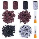 MelodySusie 400 Pcs Professional Sanding Bands with 2 Mandrels for Nail Drill, 80 Coarse, 120 Medium, 180 Fine Grit, 240 Extreme Fine EFile Sand Piece Nail Drill Bits Set for Manicures and Pedicure MelodySusie