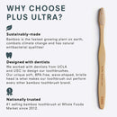 PLUS ULTRA Bamboo Toothbrush - Biodegradable, Eco-Friendly and BPA Free Soft Bristle Toothbrush for Adults - Dentist-Approved All-Natural Toothbrush with “Hello Handsome" Etched on Toothbrush Handle Plus Ultra