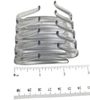 Parcelona French Crab Interlocking Clear Medium 2 1/4" Celluloid No Slip Ponytail Updo Clips Flexible Sturdy Hold Hair Clips Side Comb for Women and Girls, Made in France Parcelona