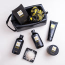 Bath and Body Spa Gift Baskets Set for Men - Sandalwood Amber - 7Pc Full Size Spa Kit in Toiletry Bag - Fathers Day Gifts For Husband, Dad From Wife, Daughter Son, Birthday Gifts For Him Infinity Warehouse