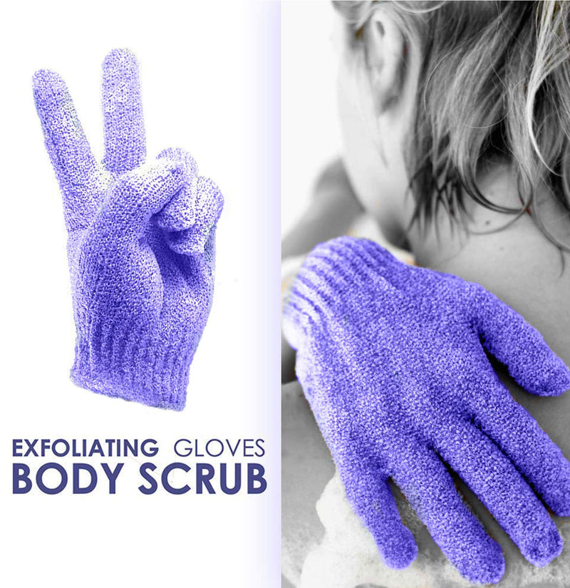 EXCLAIM BEAUTY Exfoliating Gloves Body Scrubber Gloves For Shower, Spa, Massage Shower Gloves Dual Texture Bath Gloves | Dead Skin Remover With Adjustable Straps Exclaim Beauty