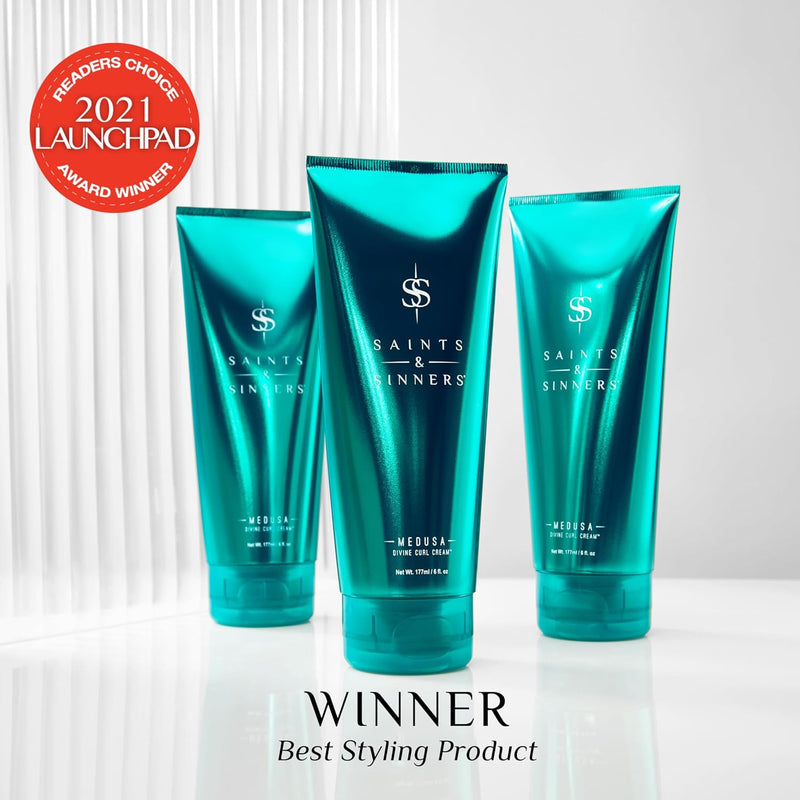 Saints & Sinners Award-Winning Medusa Divine Curl Cream, for Curly, Wavy, Kinky-Coily & Natural Hair Infinity Warehouse