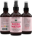 Rose Water for Face & Hair, USDA Certified Organic Facial Toner. Alcohol-Free Makeup Setting Hydrating Spray Mist. 100% Natural Anti-Aging Petal Rosewater by Simplified Skin (4 oz) - 1 Pack Simplified Skin