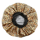 Sent Hair Large Satin Bonnet Sleep Cap for Women Double Layer Silky Hair Bonnet for Braids,Curly,Long Hair- Wide Elastic Band,Leopard sent hair