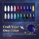 Beetles Gel Nail Polish Kit, 20 Pcs Celestial Collection Soak Off Nail Gel Black Polish White Blue Glitter Gel Polish Starter Kit with Gel Base Top Coat Brushes Stickers Rhinestone Gel Essential Kit beetles Gel Polish