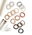 Cyndibands Beige Blonde No-Metal 4mm, 1.75 Inch Elastic Hair Ties Color Match Ponytail Holders - 24 Count Cyndibands