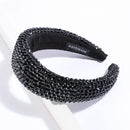 SP SOPHIA COLLECTION Women's Sparkling Crystal Padded Rhinestone Wide Bejeweled Hair Headband Party Hairband Hair Accessories in Black SP Sophia Collection Store